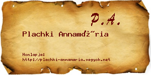 Plachki Annamária névjegykártya